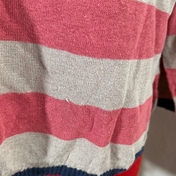 Gudrun Sjoden Red and Cream Striped Linen Sweater - Picture 3 of 11